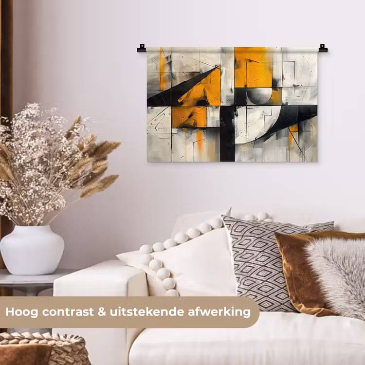Wandkleed - Geel - Abstract - Modern - Vormen — 4
