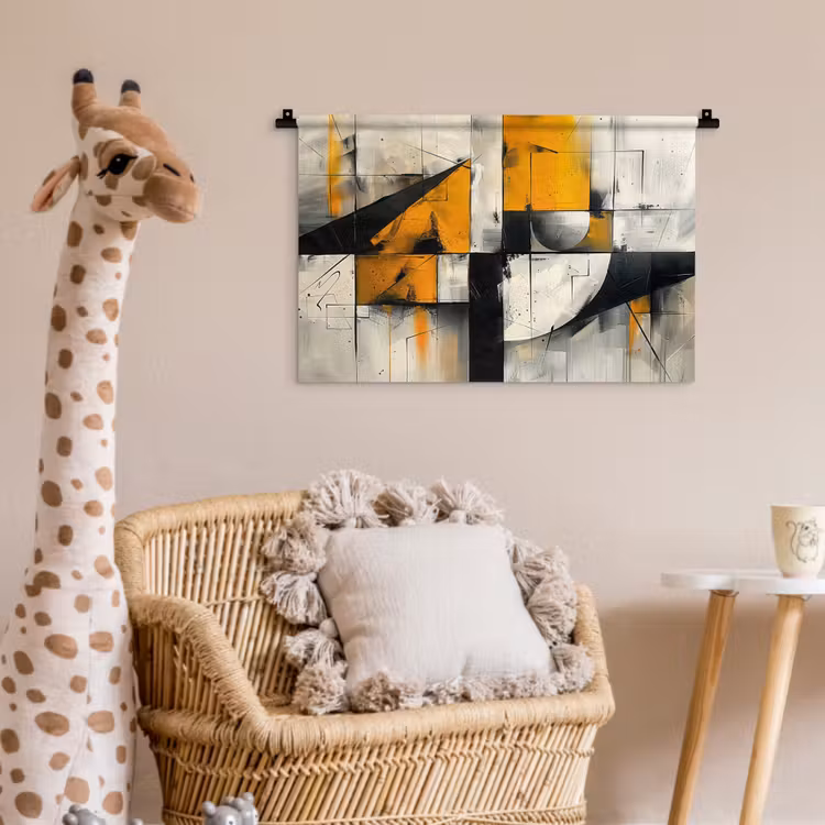 Wandkleed - Geel - Abstract - Modern - Vormen — 5