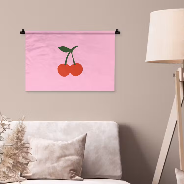 Wandkleed - Kersen - Roze - Illustratie — 2