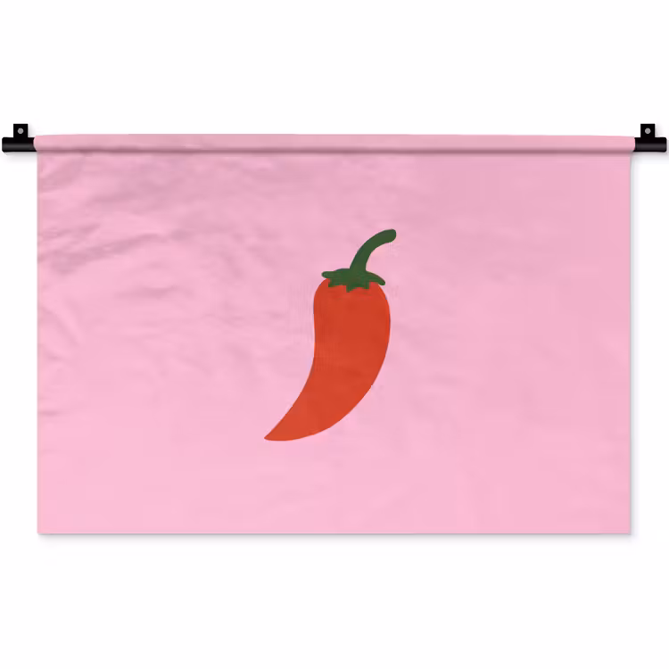 Wandkleed - Peper - Rood - Illustratie — 1