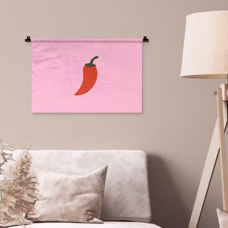Wandkleed - Peper - Rood - Illustratie — 2