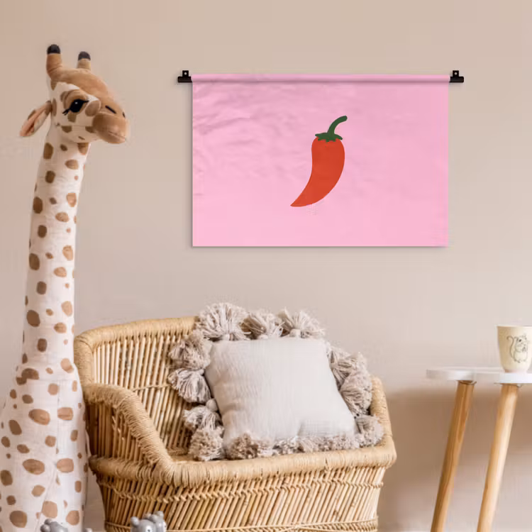 Wandkleed - Peper - Rood - Illustratie — 5