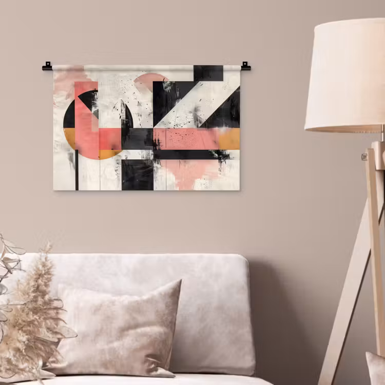 Wandkleed - Roze - Abstract - Aesthetic - Modern - Vormen — 2