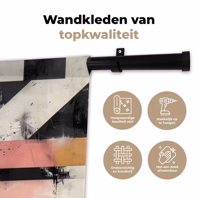 Wandkleed - Roze - Abstract - Aesthetic - Modern - Vormen — 3