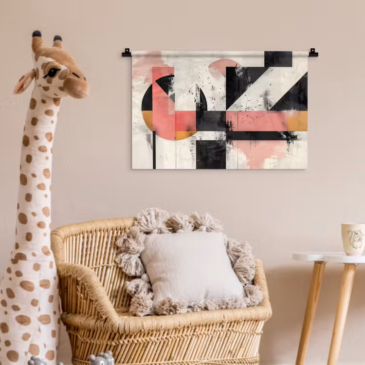 Wandkleed - Roze - Abstract - Aesthetic - Modern - Vormen — 5