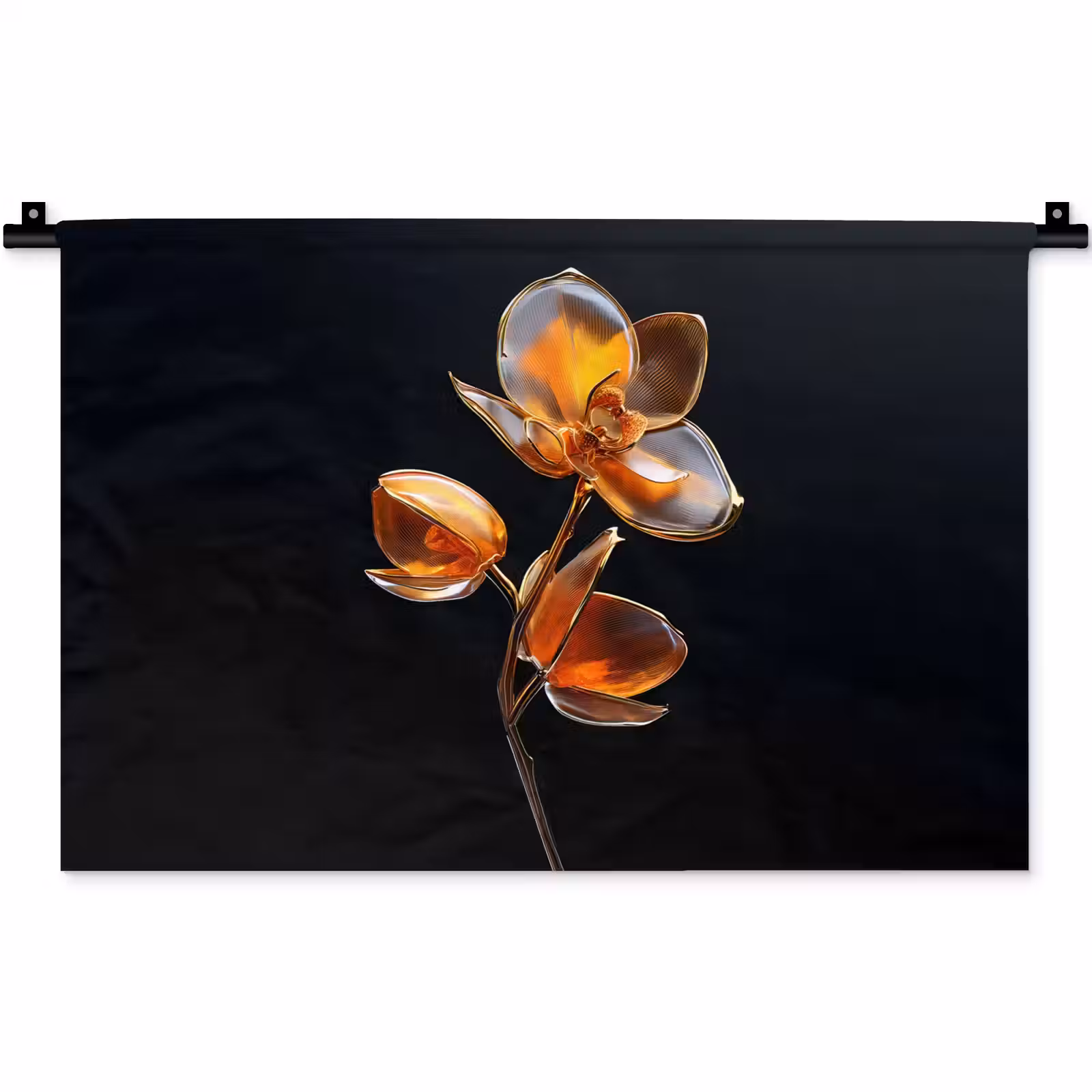 Wandkleed - Bloem - Orchidee - Oranje — 1