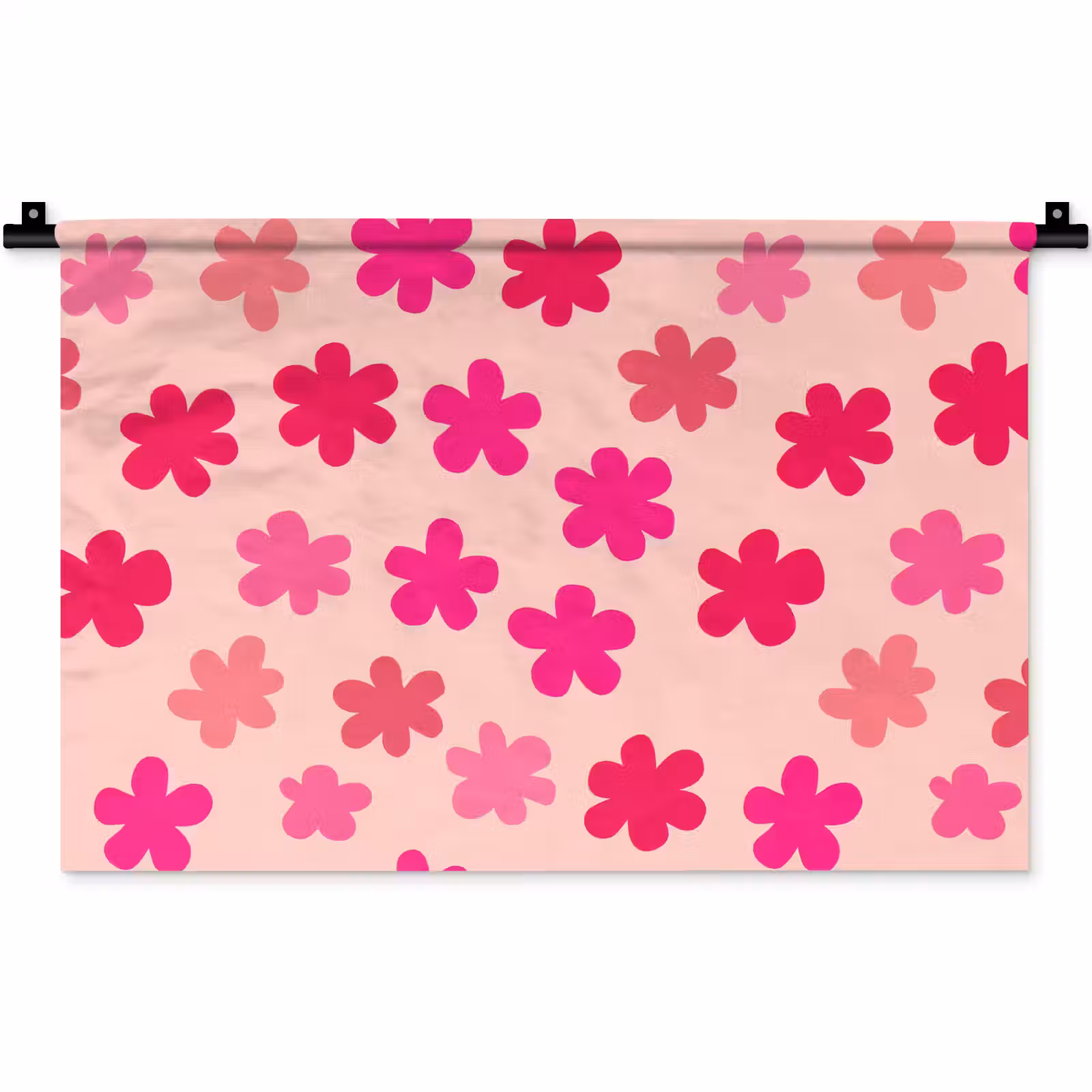 Wandkleed - Bloemen - Patroon - Roze — 1