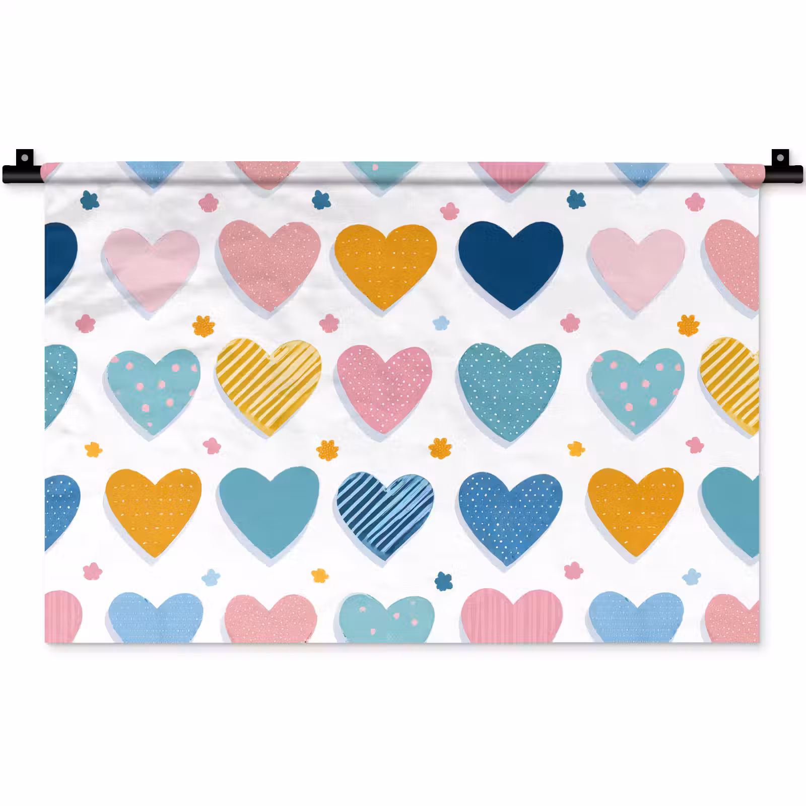 Wandkleed - Hartjes - Pastel - Patroon — 1