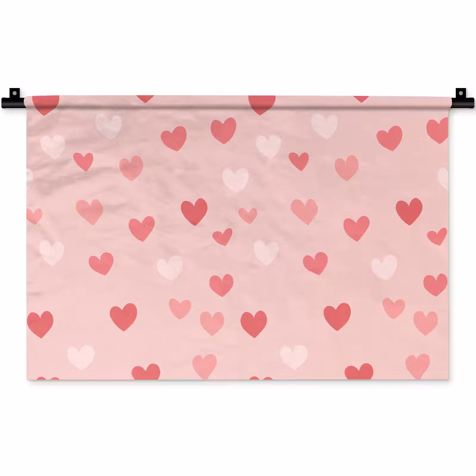 Wandkleed - Hartjes - Patroon - Roze — 1