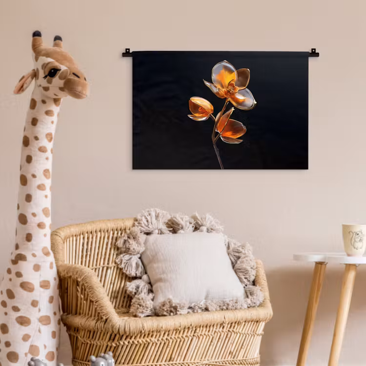 Wandkleed - Bloem - Orchidee - Oranje — 5