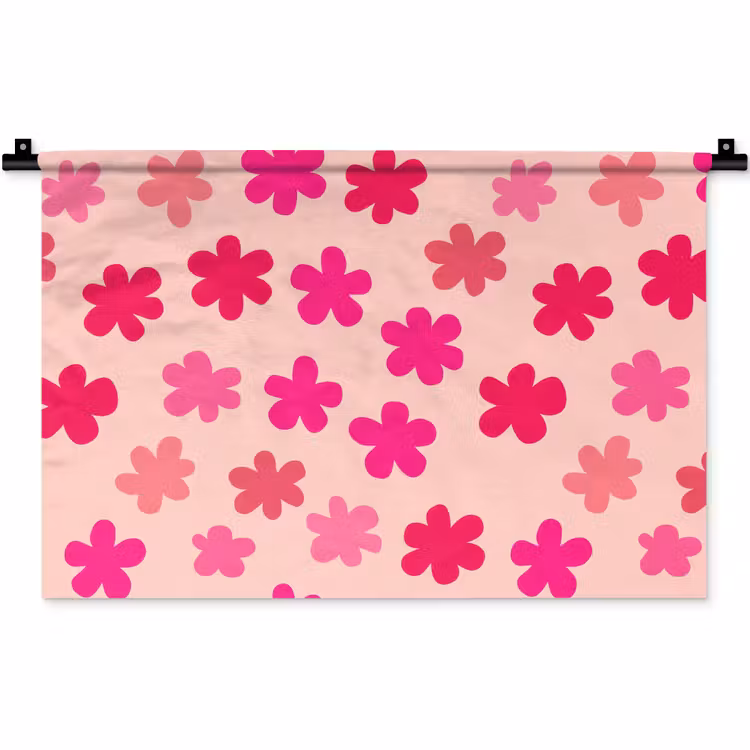 Wandkleed - Bloemen - Patroon - Roze — 1