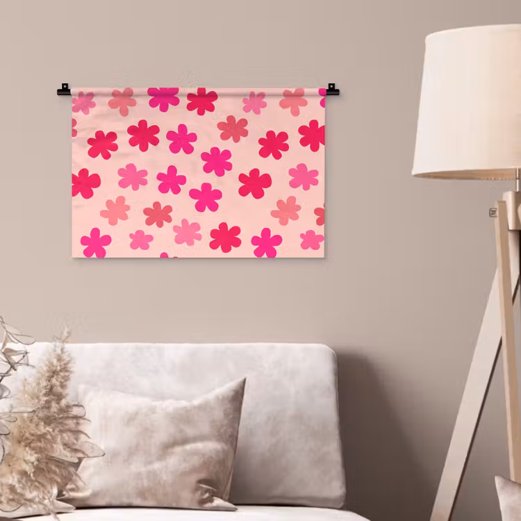 Wandkleed - Bloemen - Patroon - Roze — 2