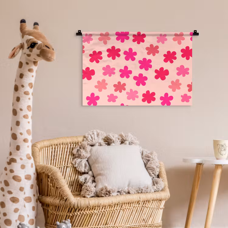 Wandkleed - Bloemen - Patroon - Roze — 5