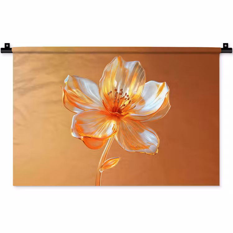 Wandkleed - Glazen - Bloem - Oranje — 1