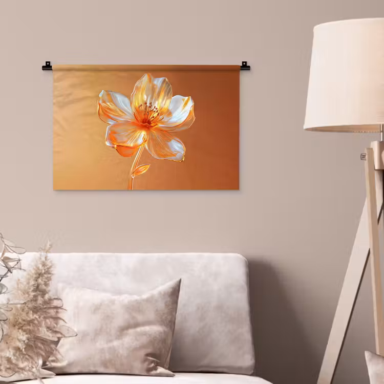 Wandkleed - Glazen - Bloem - Oranje — 2