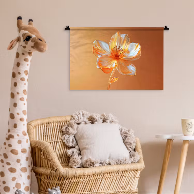 Wandkleed - Glazen - Bloem - Oranje — 5