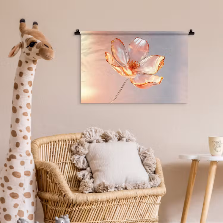 Wandkleed - Glazen - Bloem - Roze — 5