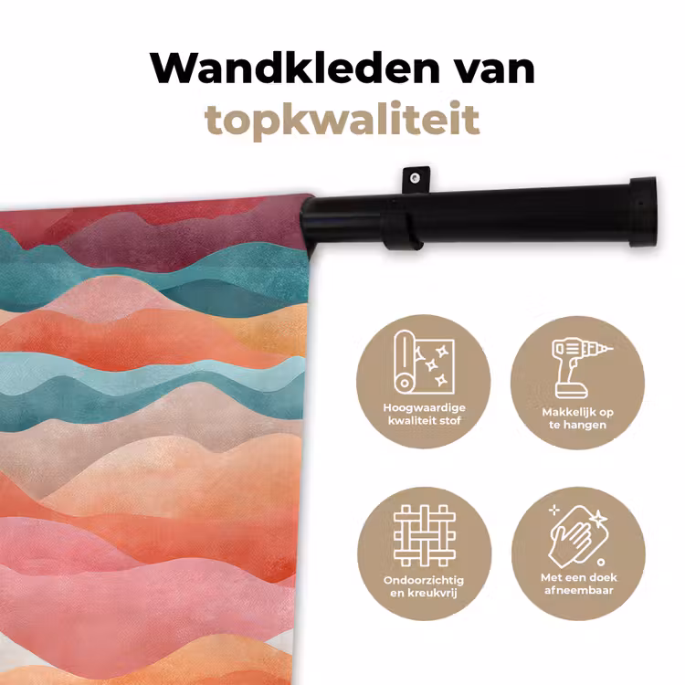 Wandkleed - Golven - Kleurrijk - Abstract — 3