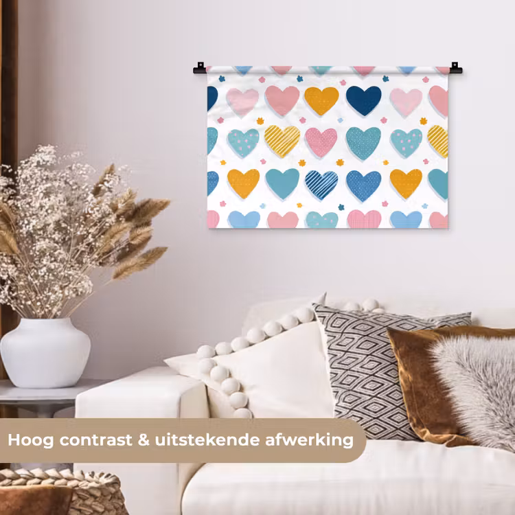 Wandkleed - Hartjes - Pastel - Patroon — 4