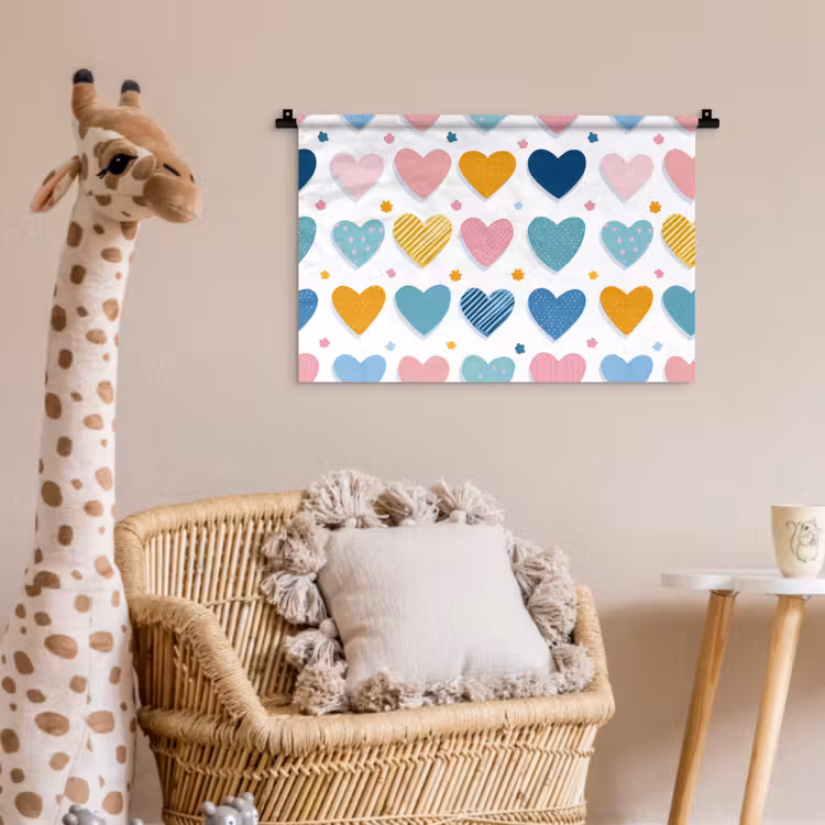 Wandkleed - Hartjes - Pastel - Patroon — 5