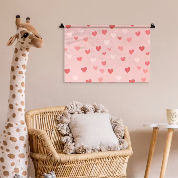 Wandkleed - Hartjes - Patroon - Roze — 5