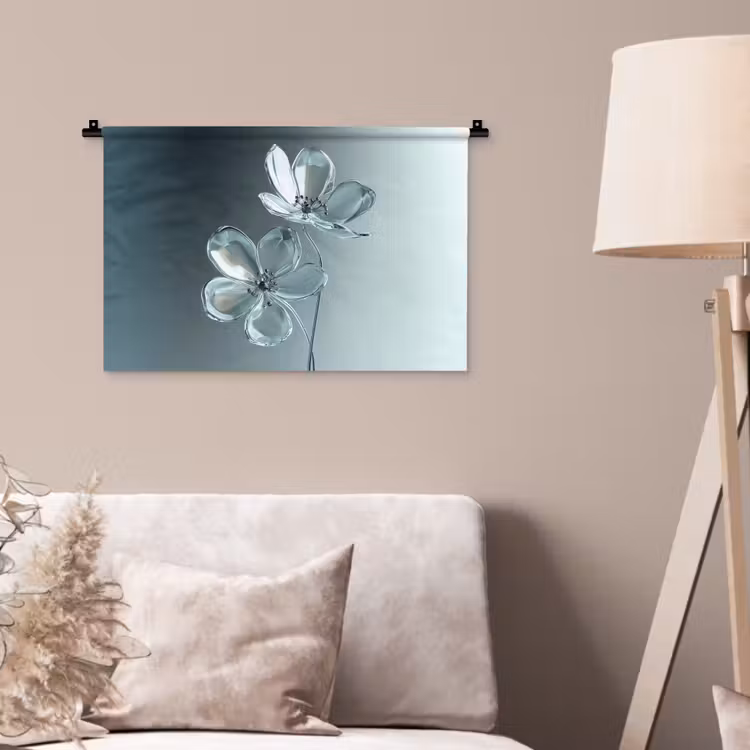 Wandkleed - Kristal - Bloemen - Grijs — 2