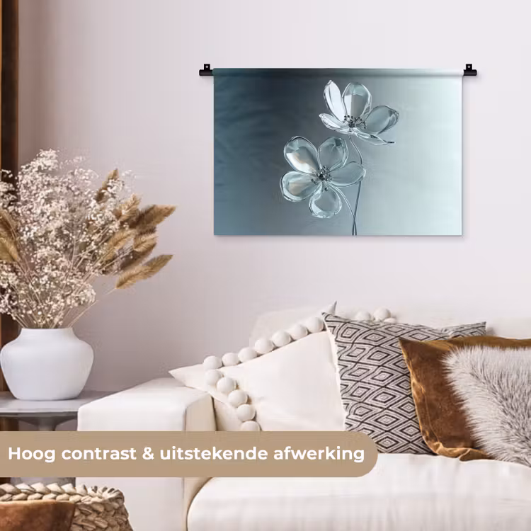 Wandkleed - Kristal - Bloemen - Grijs — 4