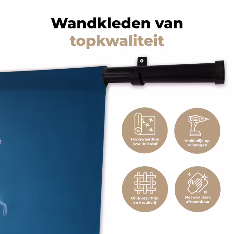 Wandkleed - Lelies - Blauw - Glazen — 3