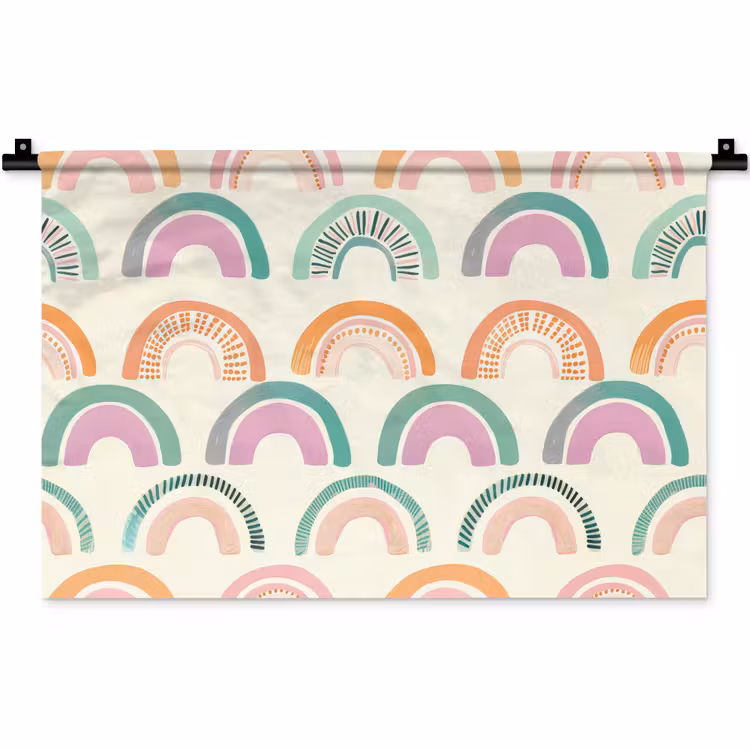 Wandkleed - Regenboog - Pastel - Patroon — 1