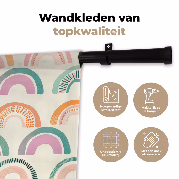 Wandkleed - Regenboog - Pastel - Patroon — 3