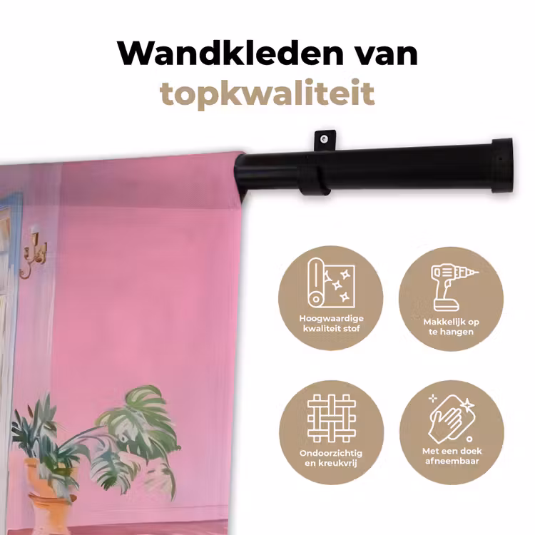 Wandkleed - Roze - Buiten - Verf — 3