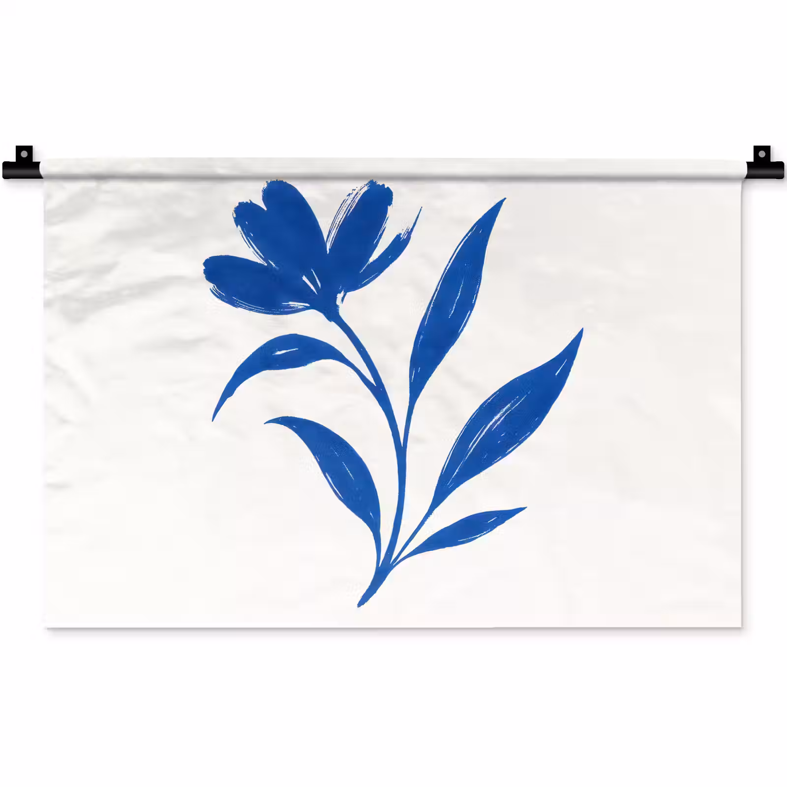 Wandkleed - Bloem - Blaadjes - Minimalistisch - Blauw — 1