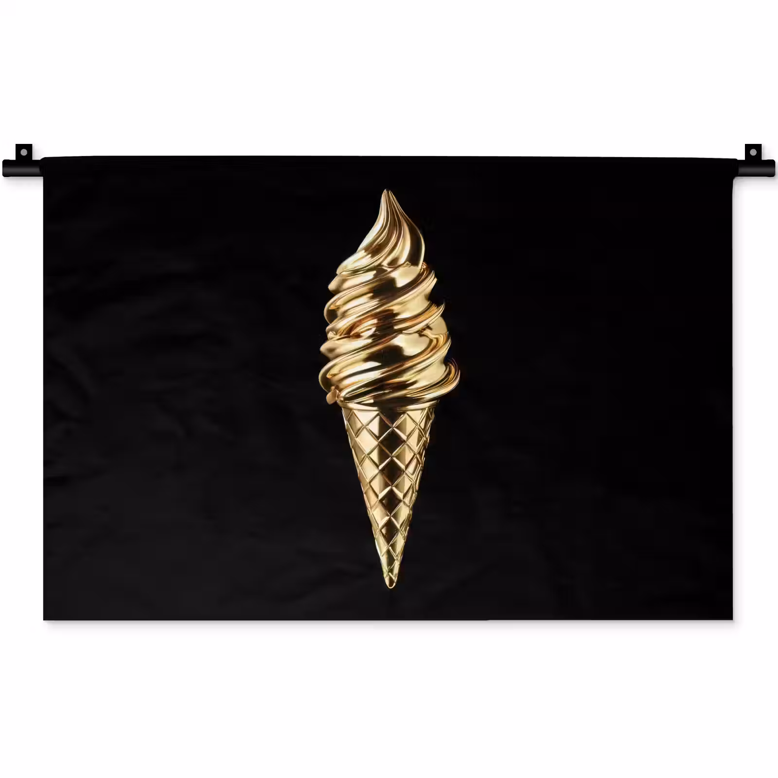 Wandkleed - Ijs - Goud - Zwart - Eten — 1