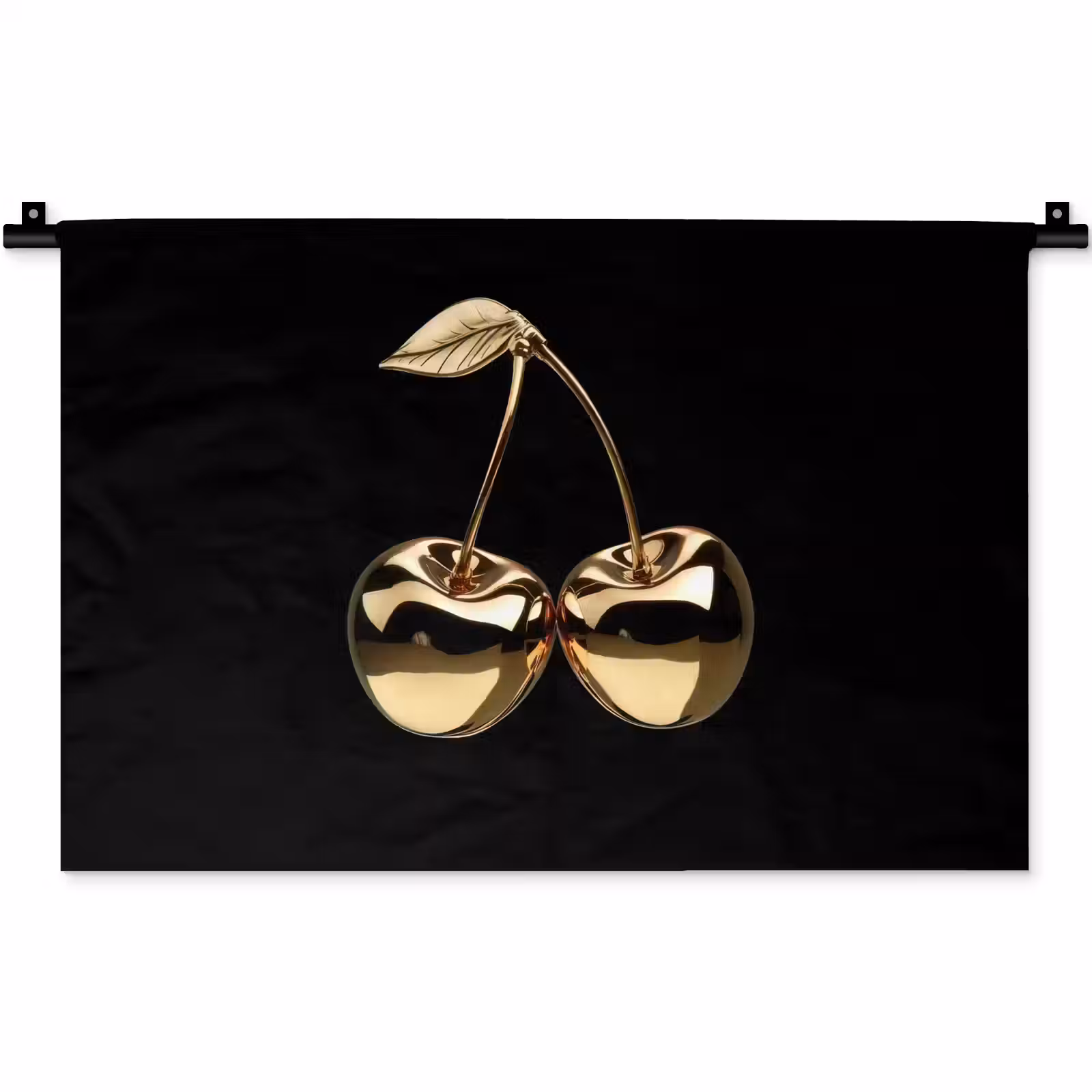 Wandkleed - Kersen - Zwart - Goud - Chrome — 1