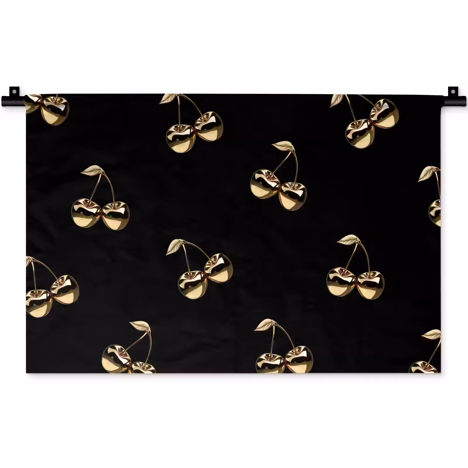 Wandkleed - Patroon - Kersen - Goud - Chrome — 1