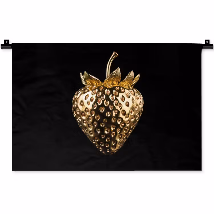 Wandkleed - Aardbei - Goud - Zwart - Chrome — 1
