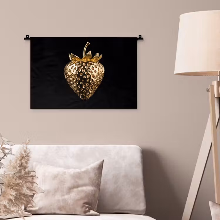 Wandkleed - Aardbei - Goud - Zwart - Chrome — 2