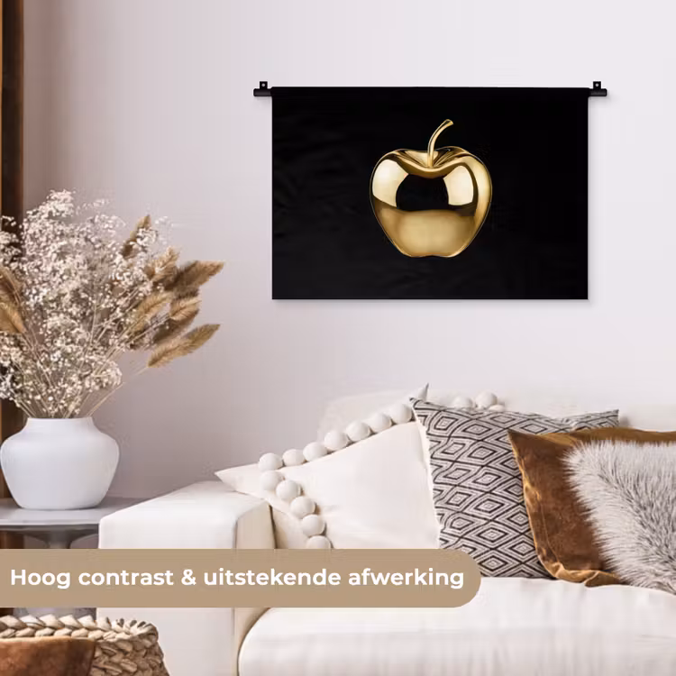 Wandkleed - Appel - Goud - Chrome - Zwart — 4