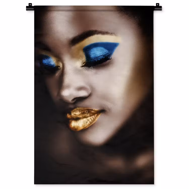 Wandkleed - Black and Gold - Vrouw - Make up — 1