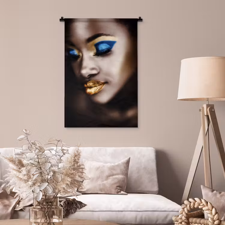 Wandkleed - Black and Gold - Vrouw - Make up — 2