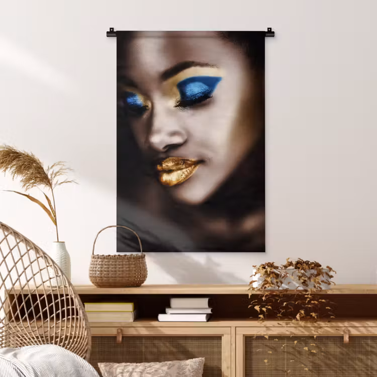 Wandkleed - Black and Gold - Vrouw - Make up — 4