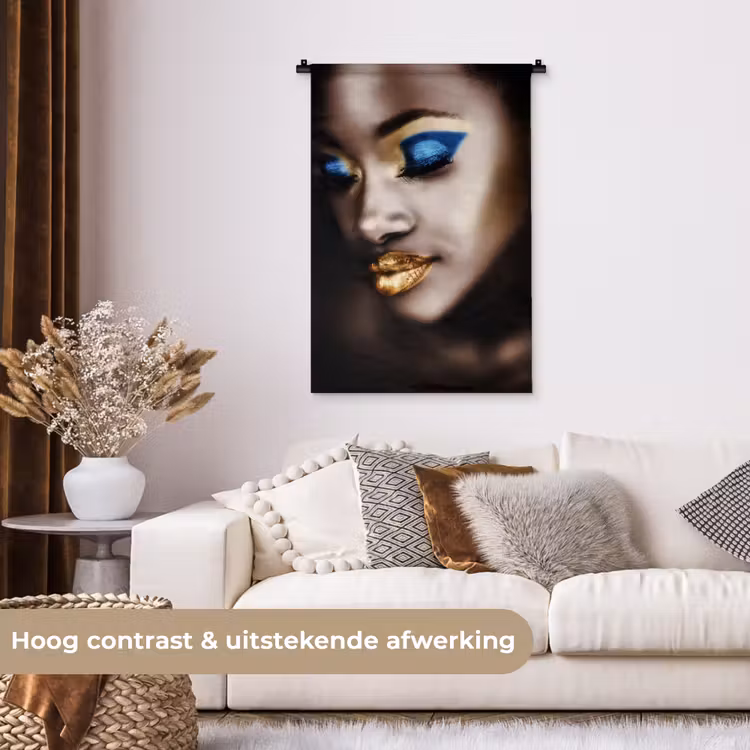 Wandkleed - Black and Gold - Vrouw - Make up — 5
