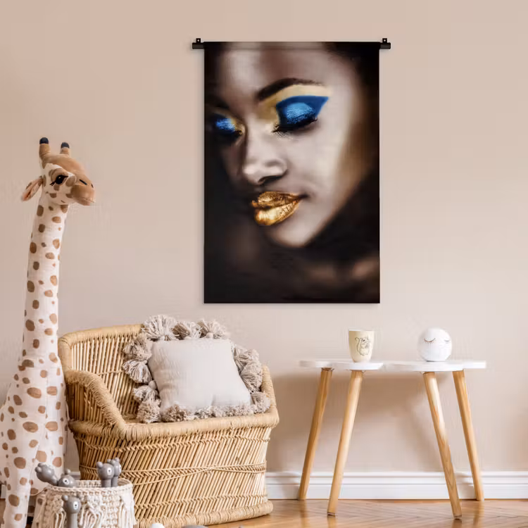 Wandkleed - Black and Gold - Vrouw - Make up — 6