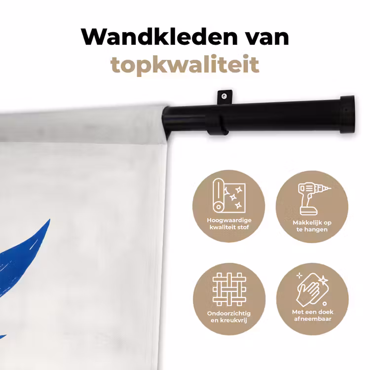 Wandkleed - Bloem - Blaadjes - Minimalistisch - Blauw — 3