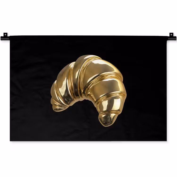 Wandkleed - Croissant - Brood - Goud - Zwart — 1