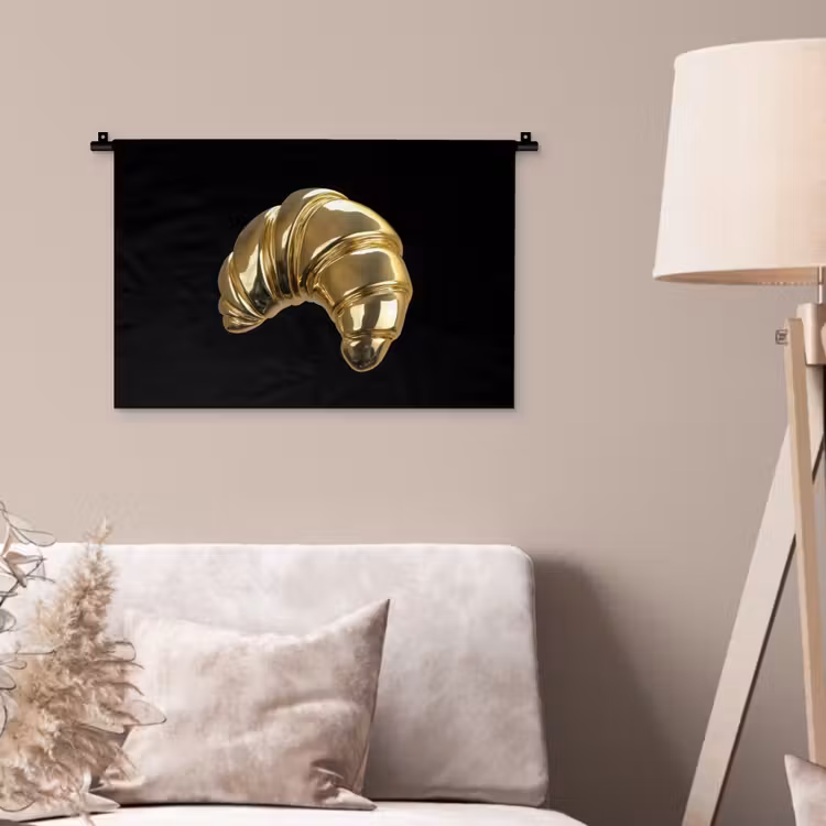 Wandkleed - Croissant - Brood - Goud - Zwart — 2