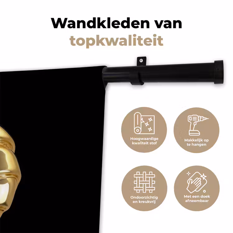 Wandkleed - Croissant - Brood - Goud - Zwart — 3