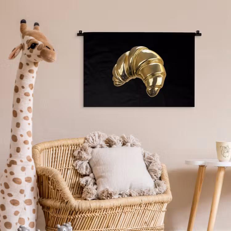 Wandkleed - Croissant - Brood - Goud - Zwart — 5