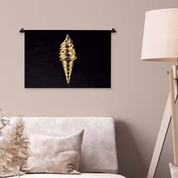 Wandkleed - Ijs - Goud - Zwart - Eten — 2