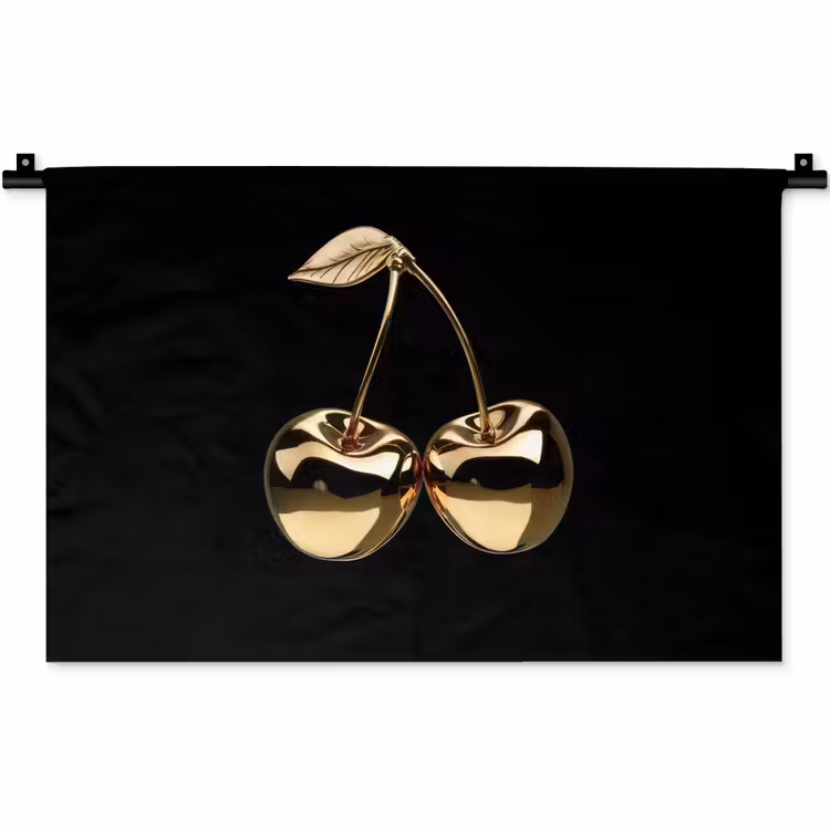 Wandkleed - Kersen - Zwart - Goud - Chrome — 1